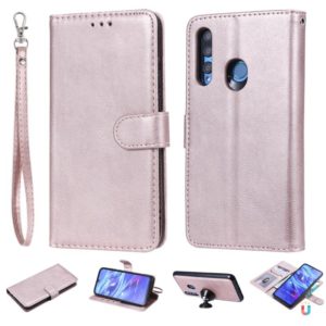 For Huawei Honor 10i Solid Color Horizontal Flip Protective Case with Holder & Card Slots & Wallet & Photo Frame & Lanyard(Rose Gold) (OEM)
