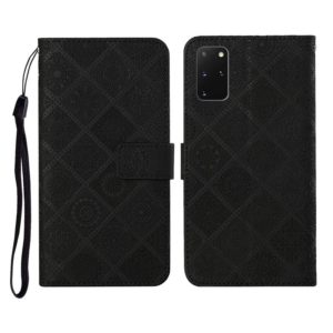 For Samsung Galaxy S20+ Ethnic Style Embossed Pattern Horizontal Flip Leather Case with Holder & Card Slots & Wallet & Lanyard(Black) (OEM)