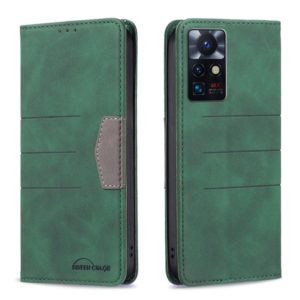 For Infinix Zero X Neo Magnetic Splicing Leather Phone Case(Green) (OEM)
