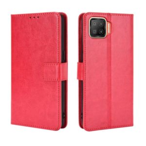 For OPPO F17 / A73 2020 Retro Crazy Horse Texture Horizontal Flip Leather Case with Holder & Card Slots & Photo Frame(Red) (OEM)