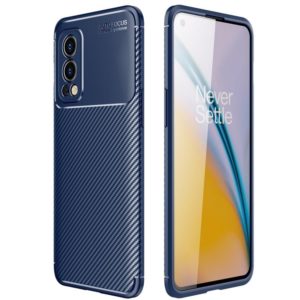 For OnePlus Nord 2 5G Carbon Fiber Texture Shockproof TPU Case(Blue) (OEM)