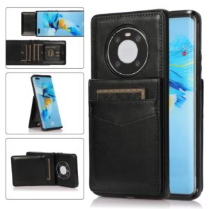 For Huawei Mate 40 Solid Color PC + TPU Protective Case with Holder & Card Slots(Black) (OEM)