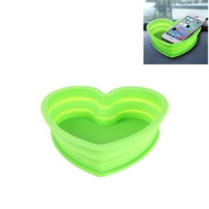 Heart Shape Style Scalable Silicone Storage Box For Vehicle And House(Green) (OEM)