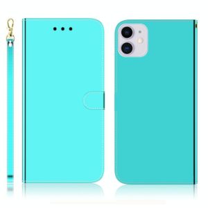 For iPhone 11 Imitated Mirror Surface Horizontal Flip Leather Case with Holder & Card Slots & Wallet & Lanyard(Mint Green) (OEM)