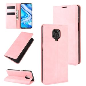 For Xiaomi Redmi Note 9 Pro / Note 9S / Note 9 Pro Max Retro-skin Business Magnetic Suction Leather Case with Holder & Card Slots & Wallet(Pink) (OEM)