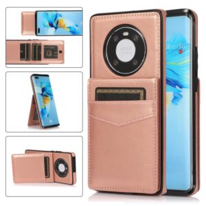 For Huawei Mate 40 Solid Color PC + TPU Protective Case with Holder & Card Slots(Rose Gold) (OEM)