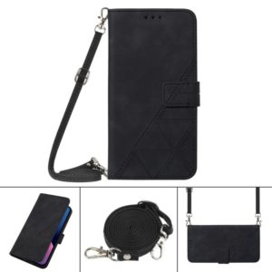 For Motorola Moto E7 Power Crossbody 3D Embossed Flip Leather Phone Case(Black) (OEM)