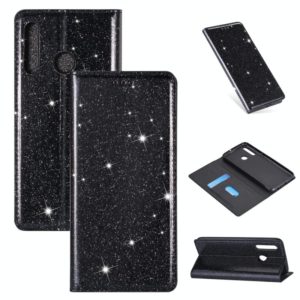 For Samsung Galaxy A40S Ultrathin Glitter Magnetic Horizontal Flip Leather Case with Holder & Card Slots(Black) (OEM)