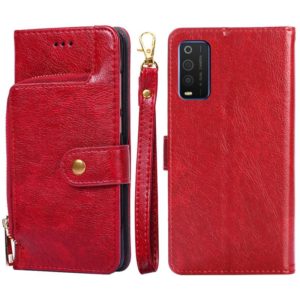 For TCL 205 Zipper Bag Leather Phone Case(Red) (OEM)