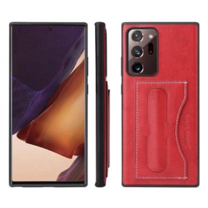 For Samsung Galaxy Note20 Ultra Fierre Shann Full Coverage Protective Leather Case with Holder & Card Slot(Red) (OEM)