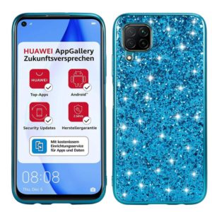 For Huawei P40 Lite Glitter Powder Shockproof TPU Protective Case(Blue) (OEM)