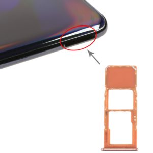 For Galaxy A70 SIM Card Tray + Micro SD Card Tray (Orange) (OEM)
