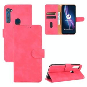 For Motorola Moto One Fusion Plus Solid Color Skin Feel Magnetic Buckle Horizontal Flip Calf Texture PU Leather Case with Holder & Card Slots & Wallet(Rose Red) (OEM)