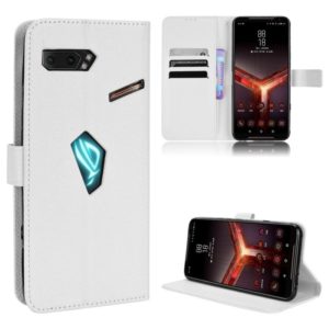 For Asus ROG Phone II ZS660KL Diamond Texture Leather Phone Case(White) (OEM)