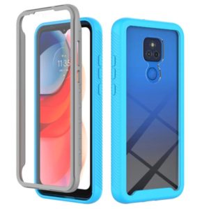 For Motorola Moto G Play(2021) Starry Sky Solid Color Series Shockproof PC + TPU Case with PET Film(Sky Blue) (OEM)