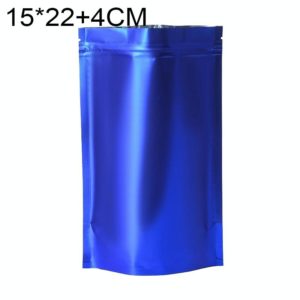 100 PCS/Set Matte Aluminum Foil Snack Stand-up Pouch, Size:15x22+4cm(Blue) (OEM)