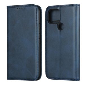 For Google Pixel 5 Calf Texture Magnetic Horizontal Flip Leather Case with Holder & Card Slots & Wallet(Blue) (OEM)