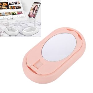 XC03 Telescopic Folding Mobile Phone Tablet Mirror Desktop Holder Bracket (Pink) (OEM)