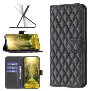 For Motorola Moto G71 5G Diamond Lattice Wallet Leather Flip Phone Case(Black) (OEM)
