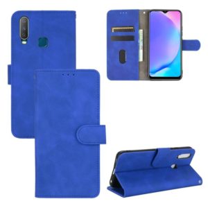 For vivo Y17 / Y15 / Y12 Solid Color Skin Feel Magnetic Buckle Horizontal Flip Calf Texture PU Leather Case with Holder & Card Slots & Wallet(Blue) (OEM)
