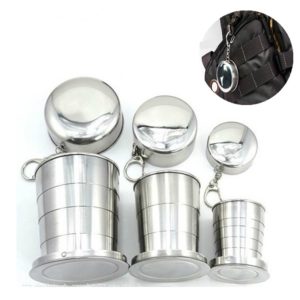 Stainless Steel Camping Folding Cup Traveling Outdoor Camping Hiking Mug Portable Collapsible Cup L 250ML (OEM)