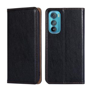 For Motorola Edge 30 Gloss Oil Solid Color Magnetic Leather Phone Case(Black) (OEM)