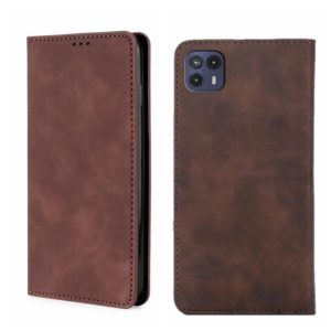 For Motorola Moto G50 5G Skin Feel Magnetic Horizontal Flip Leather Phone Case(Dark Brown) (OEM)