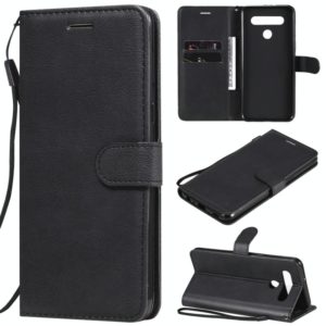 For LG K41S / K51S Solid Color Horizontal Flip Protective Leather Case with Holder & Card Slots & Wallet & Photo Frame & Lanyard(Black) (OEM)