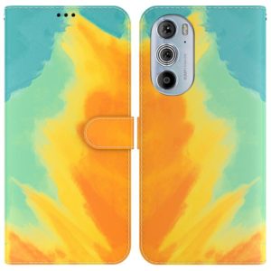 For Motorola Moto Edge 30 Pro Watercolor Pattern Horizontal Flip Leather Phone Case(Autumn Leaf Color) (OEM)
