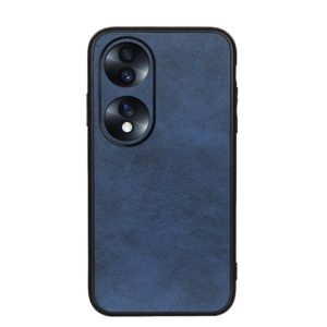 For Honor 70 Fine Hole Version Two-color Cowhide Texture PU Shockproof Phone Case(Blue) (OEM)