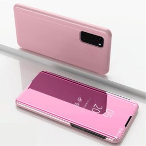 For Galaxy S20 Plated Mirror Horizontal Flip Leather Case with Holder(Rose Gold) (OEM)