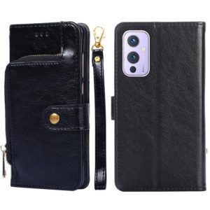 Zipper Bag PU + TPU Horizontal Flip Leather Case with Holder & Card Slot & Wallet & Lanyard For OnePlus 9(Black) (OEM)
