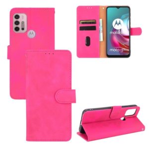 For Motorola Moto G30 / G10 Solid Color Skin Feel Magnetic Buckle Horizontal Flip Calf Texture PU Leather Case with Holder & Card Slots & Wallet(Rose Red) (OEM)