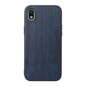 For Sony Xperia Ace III Wood Texture PU Phone Case(Blue) (OEM)