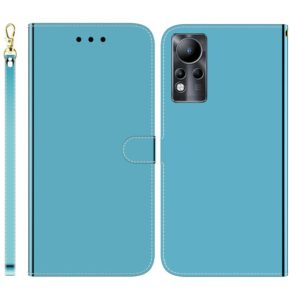 For Infinix Note 11 Imitated Mirror Surface Horizontal Flip Leather Phone Case(Blue) (OEM)
