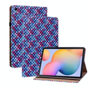 For Samsung Galaxy Tab S6 Lite Color Weave Smart Leather Tablet Case(Blue) (OEM)