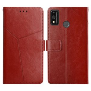 For Honor 9X Lite Y Stitching Horizontal Flip Leather Phone Case with Holder & Card Slots & Wallet & Photo Frame(Brown) (OEM)
