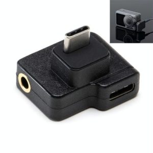 3.5mm + USB-C / Type-C to USB-C / Type-C Mic Mount Microphone Charging Audio Connector Adapter for DJI OSMO Action (OEM)