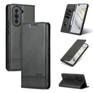 For Huawei nova 10 Pro AZNS Magnetic Calf Texture Flip Leather Phone Case(Black) (AZNS) (OEM)