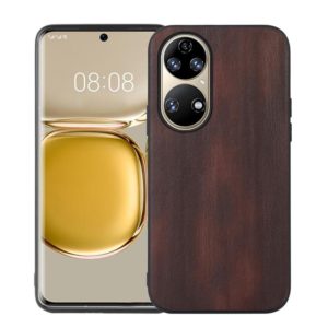 For Huawei P50 Yellow Cow Texture PU Phone Case(Coffee) (OEM)