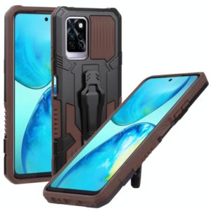 For Infinix Note 10 Pro Armor Warrior Shockproof PC + TPU Phone Case(Brown) (OEM)