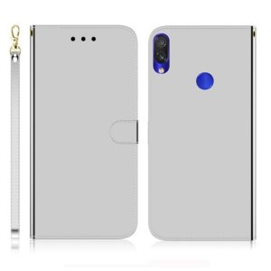 For Xiaomi Redmi Note 7S / Note 7 Imitated Mirror Surface Horizontal Flip Leather Case with Holder & Card Slots & Wallet & Lanyard(Silver) (OEM)