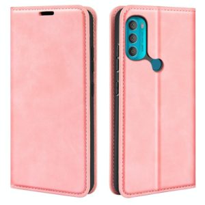 For Motorola Moto G71 5G Retro-skin Magnetic Suction Leather Phone Case(Pink) (OEM)