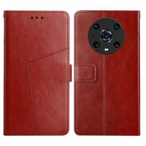 For Honor Magic4 Pro Y Stitching Horizontal Flip Leather Phone Case(Brown) (OEM)