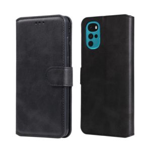 For Motorola Moto G22 Classic Calf Texture Flip Leather Phone Case(Black) (OEM)