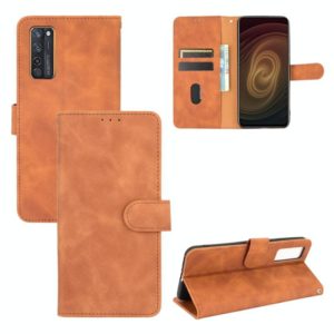 For ZTE Axon 20 5G / A20 5G Solid Color Skin Feel Magnetic Buckle Horizontal Flip Calf Texture PU Leather Case with Holder & Card Slots & Wallet(Brown) (OEM)