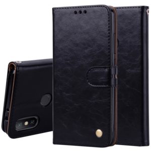 Business Style Oil Wax Texture Horizontal Flip Leather Case for Xiaomi Mi 6X / A2, with Holder & Card Slots & Wallet(Black) (OEM)