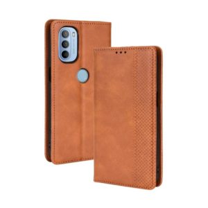 For Motorola Moto G41 / G31 Magnetic Buckle Retro Crazy Horse Leather Phone Case(Brown) (OEM)