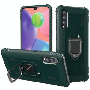 For Wiko View 4 / View 4 Lite Carbon Fiber Protective Case with 360 Degree Rotating Ring Holder(Green) (OEM)