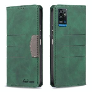 For ZTE Blade A71 Magnetic Splicing Leather Phone Case(Green) (OEM)